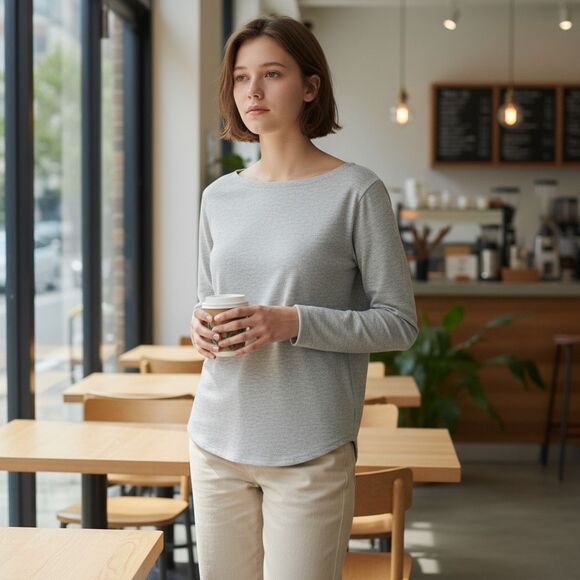 Chicos Light Gray Soft Comfy Casual Pullover Sweater Medium - Picture 1 of 6